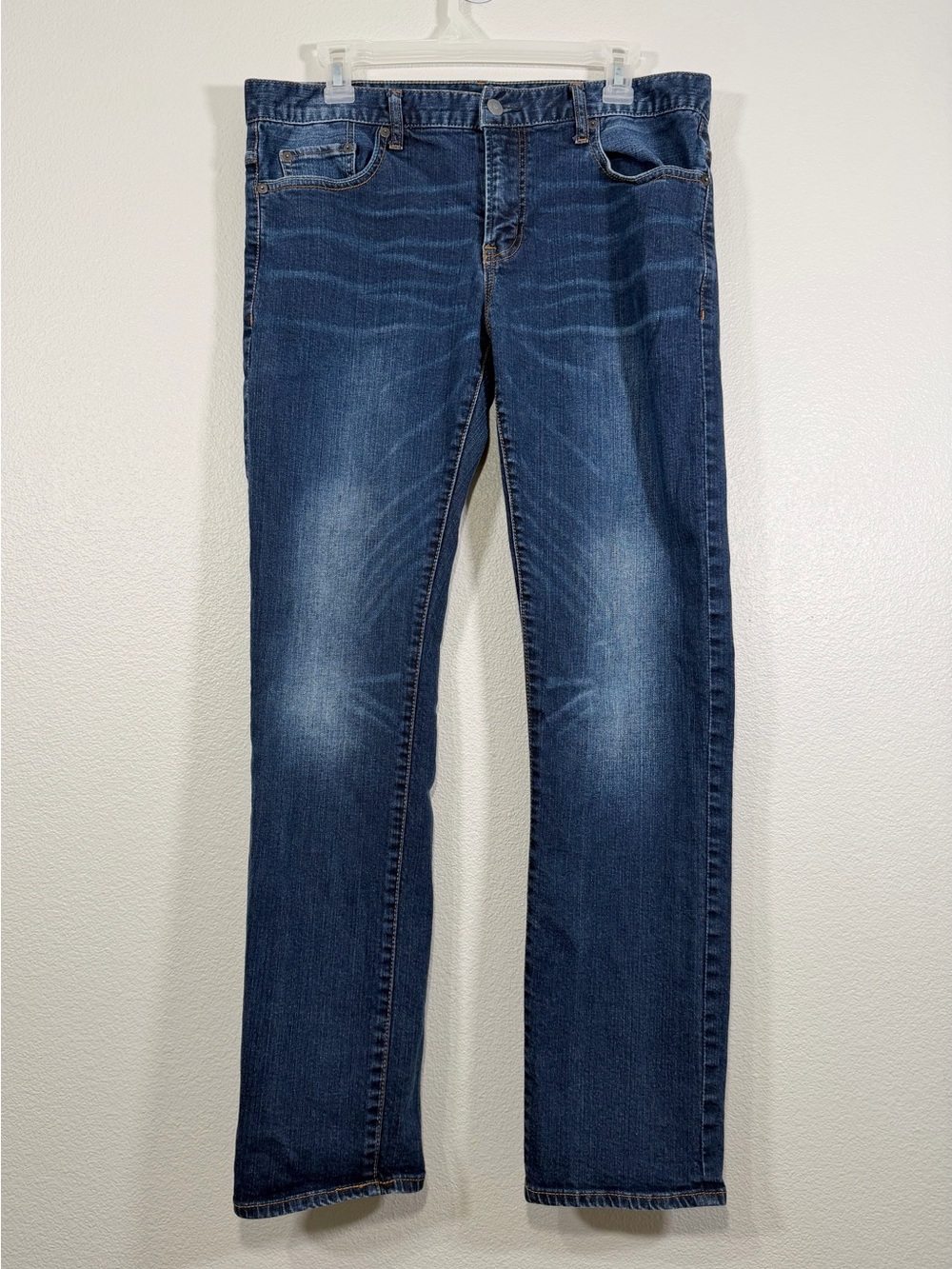 Aeropostale Slim Straight Jeans Dark Blue Wash Denim Men Pants Cotton 32/32